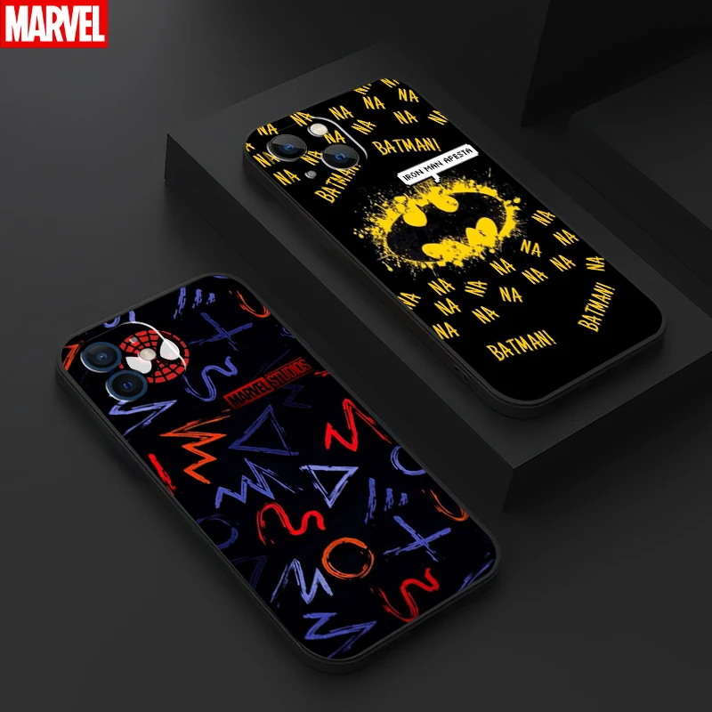 

Marvel Avengers Logo For Apple iPhone 13 12 11 Pro 12 13 Mini X XR XS Max 5 6 6S 7 8 Plus SE2020 Phone Case Black Carcasa Funda