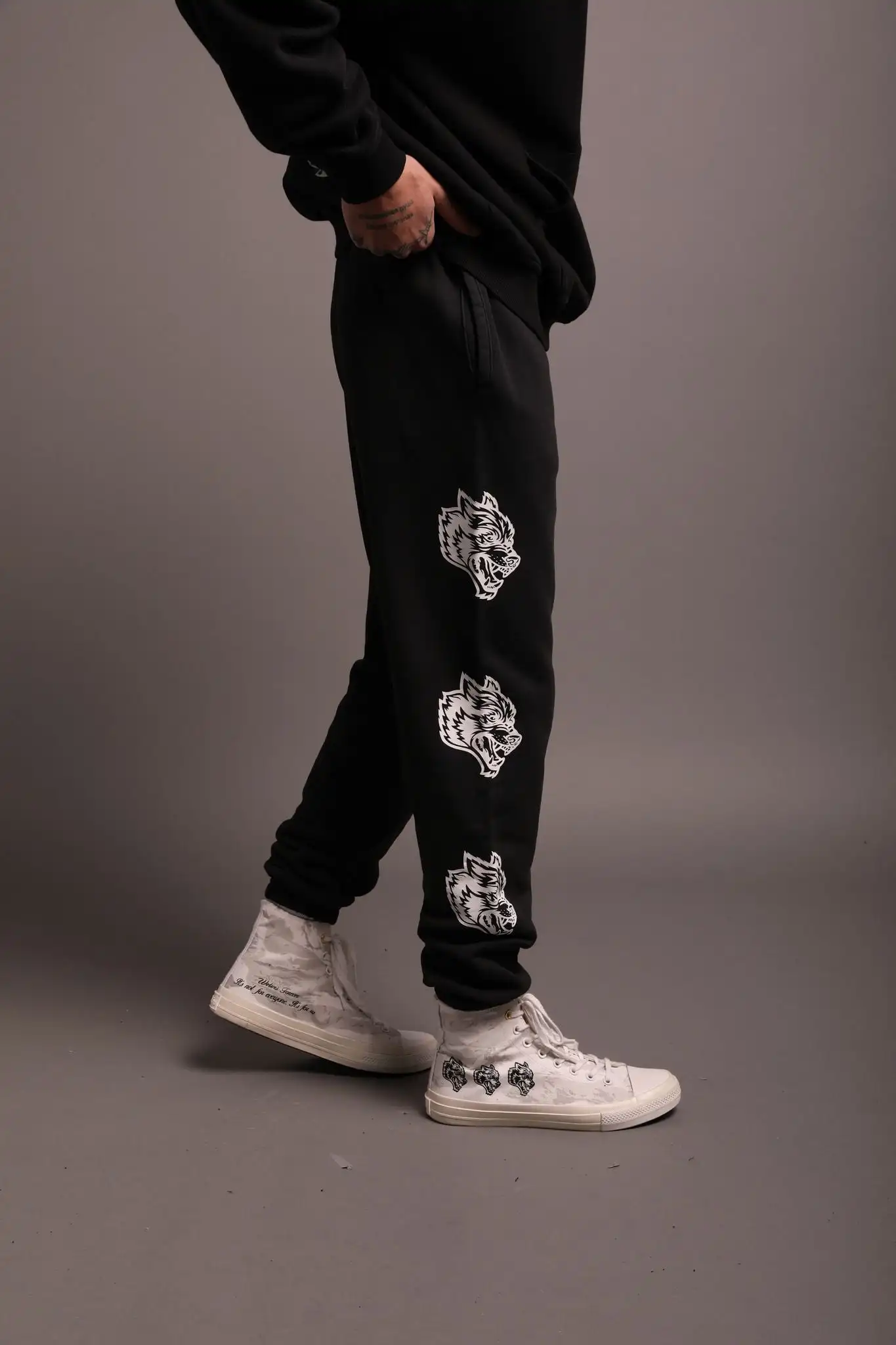 Darc Women Joggers Casual Gym Sweatpants Solid Drawstring Sports Trousers Set Loose Running Streetwear Fitness Wolf Head Pants