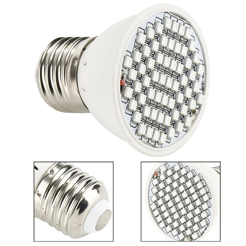 

4W Waterproof 60 LED Grow Light E27 Grow Lamp Bulb for Plant Hydroponic Flowering Blooming Light
