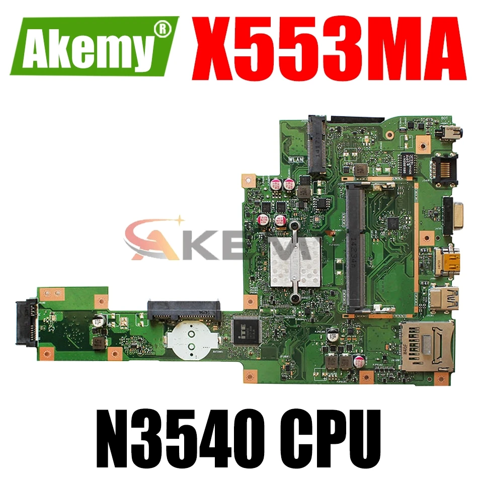 

AKEMY X553MA Laptop Motherboard For ASUS X553MA Original Mainboard N3540 CPU