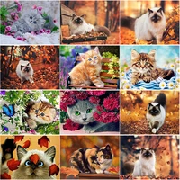 5d diy diamond painting cute cat diamond embroidery animal cross stitch full square round drill manual crafts home decor gift