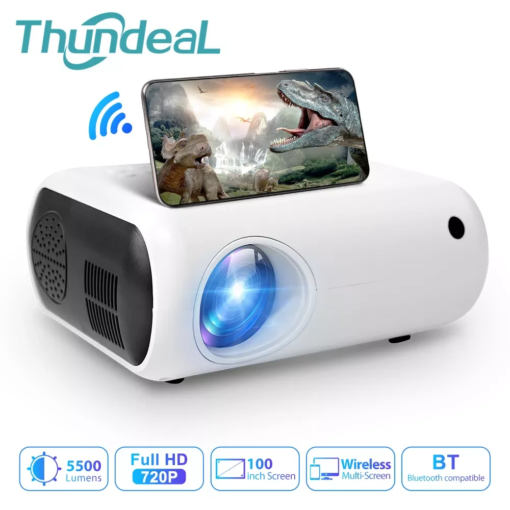 

Мини-проектор Thundeal TD50 портативный с поддержкой Wi-Fi, 1080P, 5500 лм