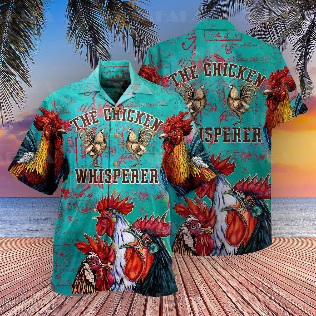 

2022 Popular Rooster Shirts Men Summer 3D Print Beach Shirts Fashion Havaianas Casual Shirts Short Sleeve Men Beach Tops