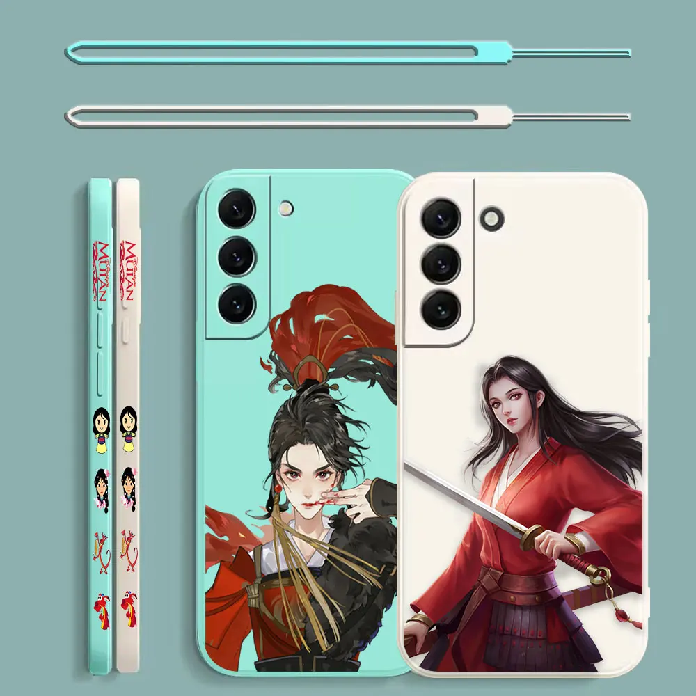 

Anime Mulan Film Phone Case For Samsung Galaxy S23 S22 S21 S20 FE Ultra S11 S11E S10 S10E S9 Plus Lite 5G Liquid Left Rope Cover