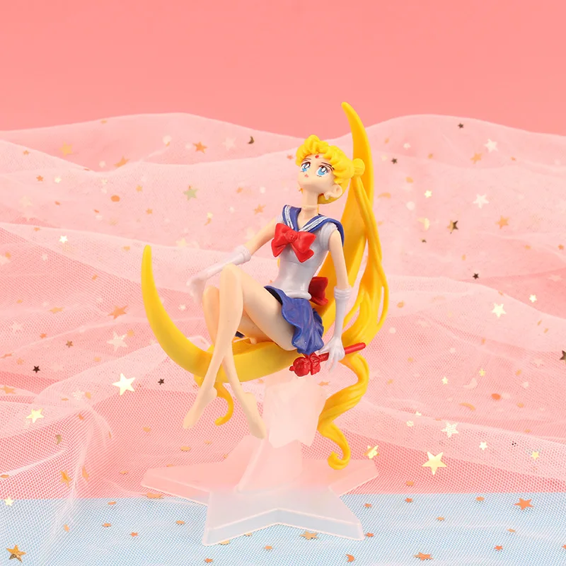 

Anime Sailor Moon 15cm Tsukino Usagi Figurine PVC Action Figure Toy Doll Cake Decoration Collection Model Gift