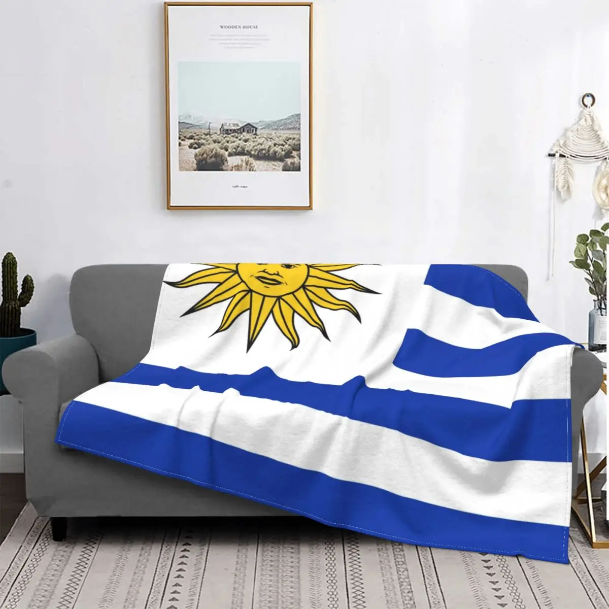 

Uruguay Flag Blanket Bedspread Ultra Soft Winter Quilt Sofa Bed Flannel Bedding Couch Fluffy Art