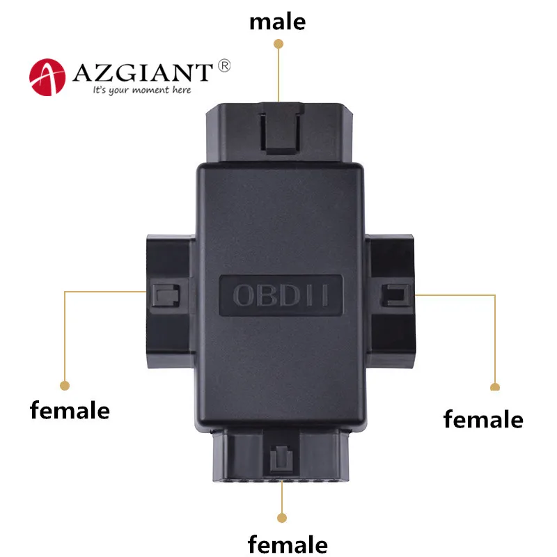 

Автомобильный разъем OBD2, один разъем, третий штекер, розетка, 16-контактный разъем OBDII