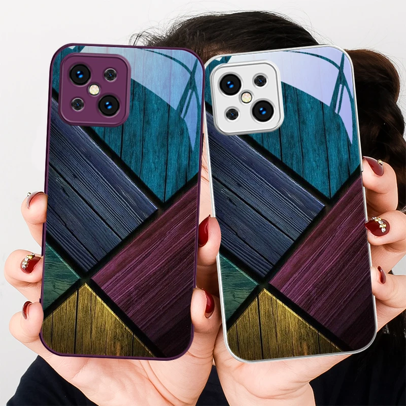 Multiple colored brick walls For Find X5 X3 Lite Reno 6 4Z 5G OPPO A72 79 73 58 A54S OnePlus Nord N200 Tempered glass phone case