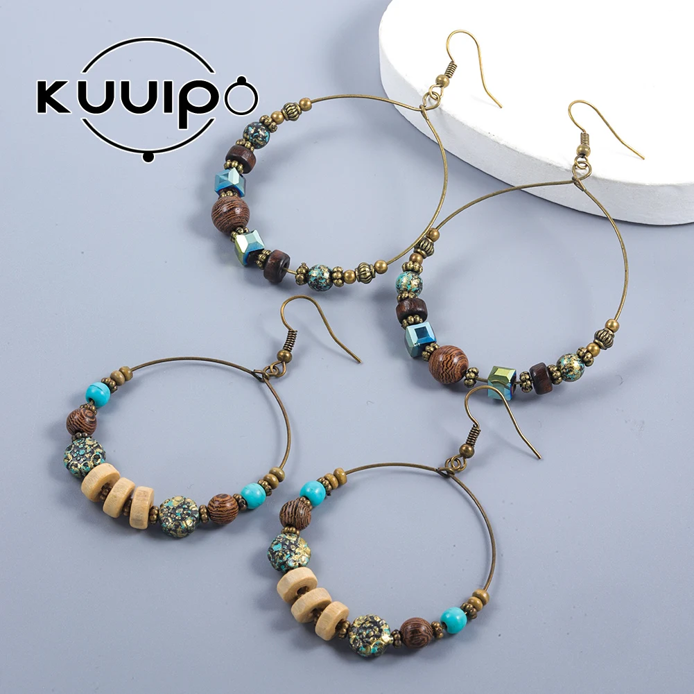 

Kuuipo New in Drop Tassel Earrings Turquoise Bohemian Men Earings Aesthetics Jewelry Gifts Boho Trendy 2023 Earrings for Women