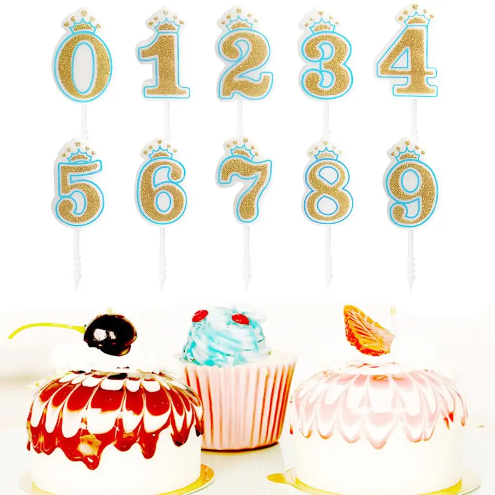 

1pc Golden Glitter 0-9 Height Number Candle Birthday Cake Party Wedding Pie Scene Birthday Cake Candles Decoration Supplies
