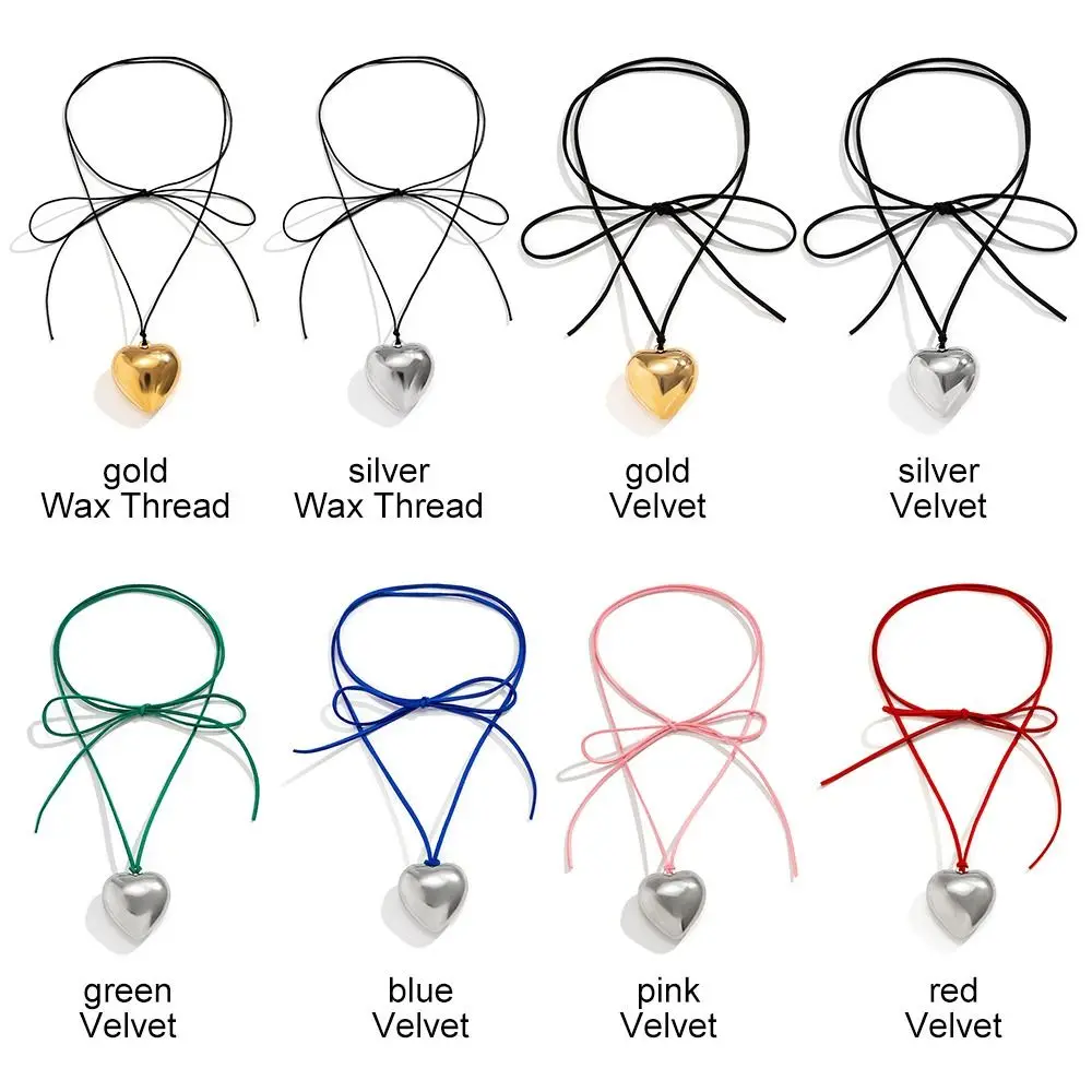 Бархатная вощеная нить ожерелье в форме сердца модная Простая Регулируемая