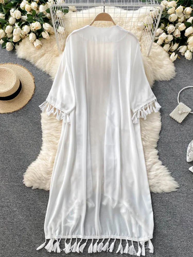 SEDUTMO Summer Pareo Beach Kimono Women 
