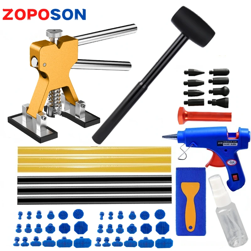 

Car Paintless Dent Repair Tools Auto Dent Puller with Glue Puller Tabs Removal Kits for Vehicle Car Dent Repair Kit