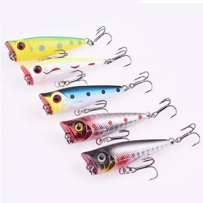 1 шт. приманка для рыбалки Topwater Popper 5 см 4,5 г воблеры для троллинга пластиковая жесткая искусственная приманка с 10 шт. #   Крючки для окуня, щуки, сома (art.: 3920cd4c337a5) - 3920cd4c337a5