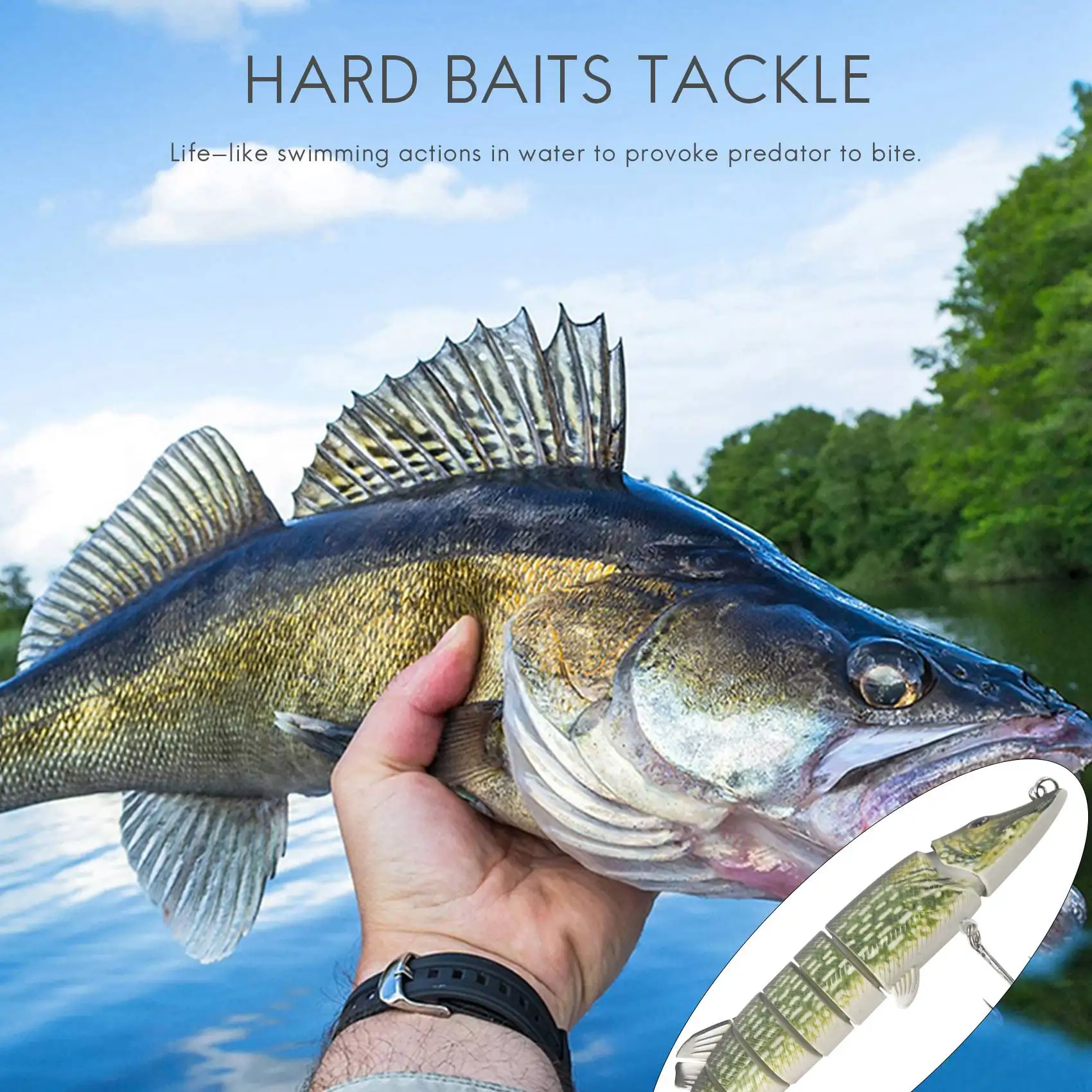 Реалистичная многосегментная 8-сегментная приманка для ловли щуки лески 20 см 40 г