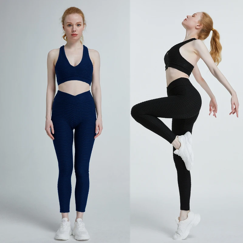 

Black Push Up Leggings Women High Waist Fitness Legging Femme Running Sportswear Bubble Trousers Gym Leggins Mujer