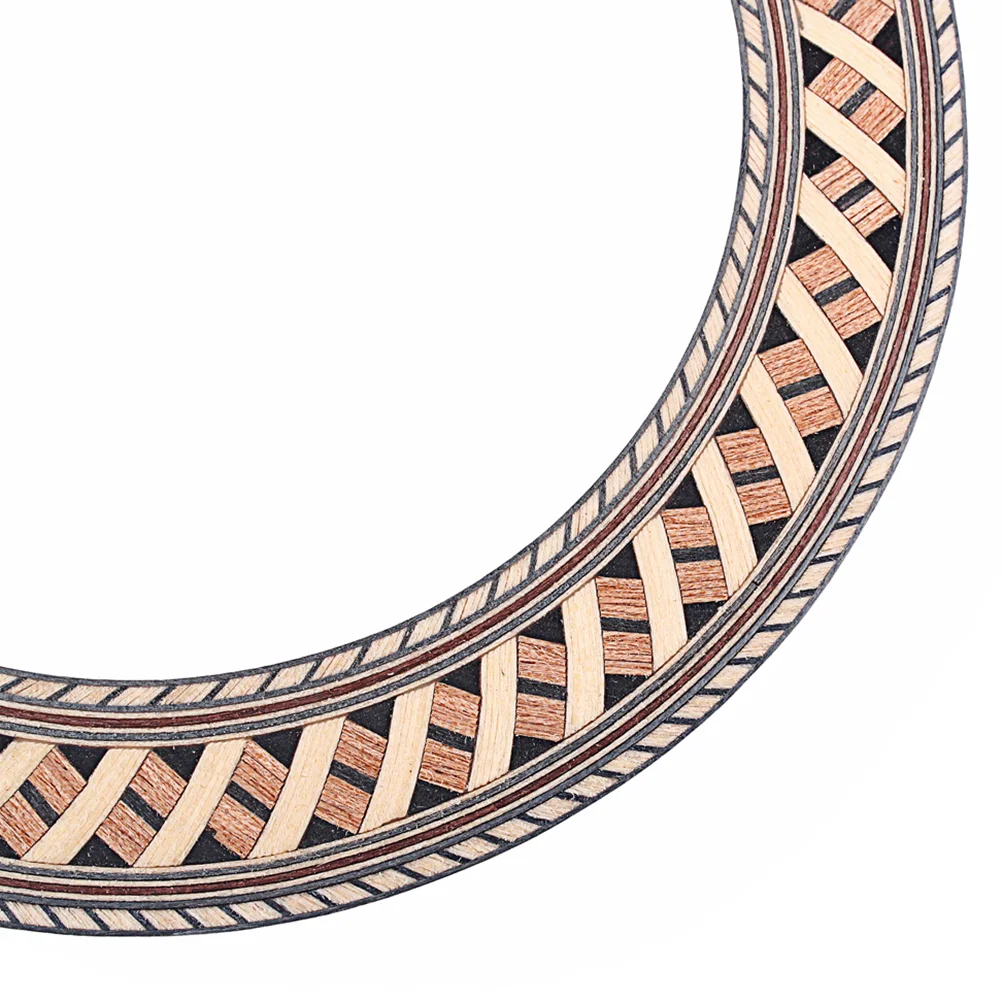 Деревянная розетка для гитары изогнутые полоски инкрустация звуковым