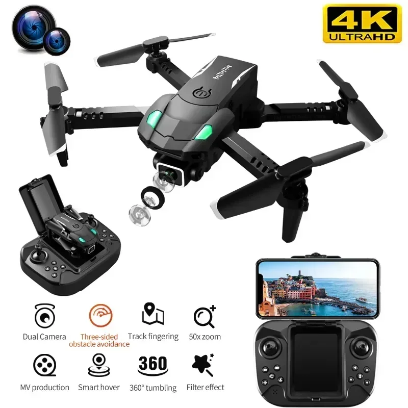 

HJ 4HD Camera Three-Sided Obstacle Avoidance Air Pressure Fixed Height Professional Foldable Quadcopter ToysNew S128 DroneToy