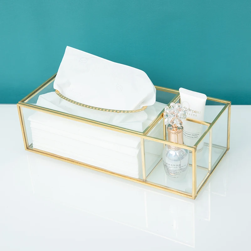 

Tissue Box Phnom Penh Transparent Glass Storage Box Home Jewelry Box Storage Box