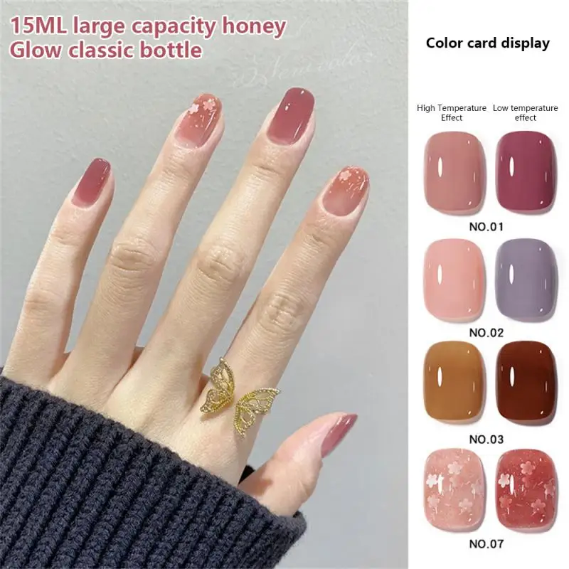 

Semi Permanent Nail Gel Polish Soak Off Uv Nail Gels Polish Diy Nails Temperature Changing Color 15ml Nail Art Nail Accessories