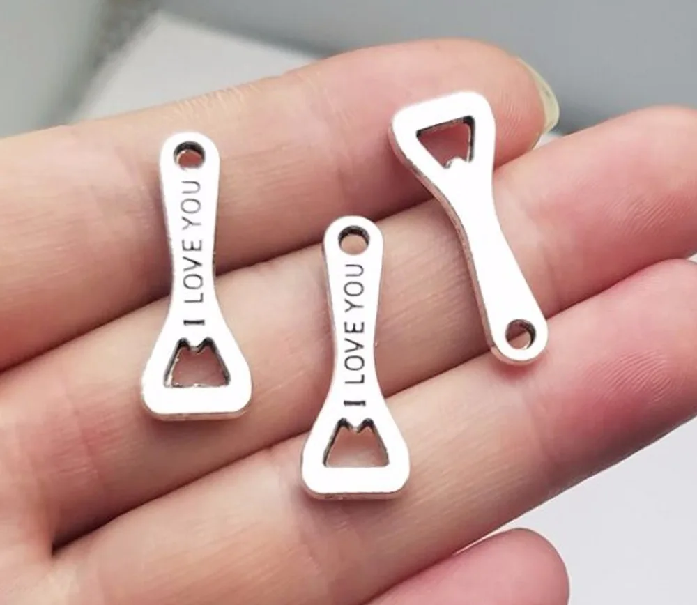 

20pcs/lot--27x10mm Antique Silver Plated I Love You Pendants Bottle Opener Charms DIY Supplies Jewelry Making Accessories