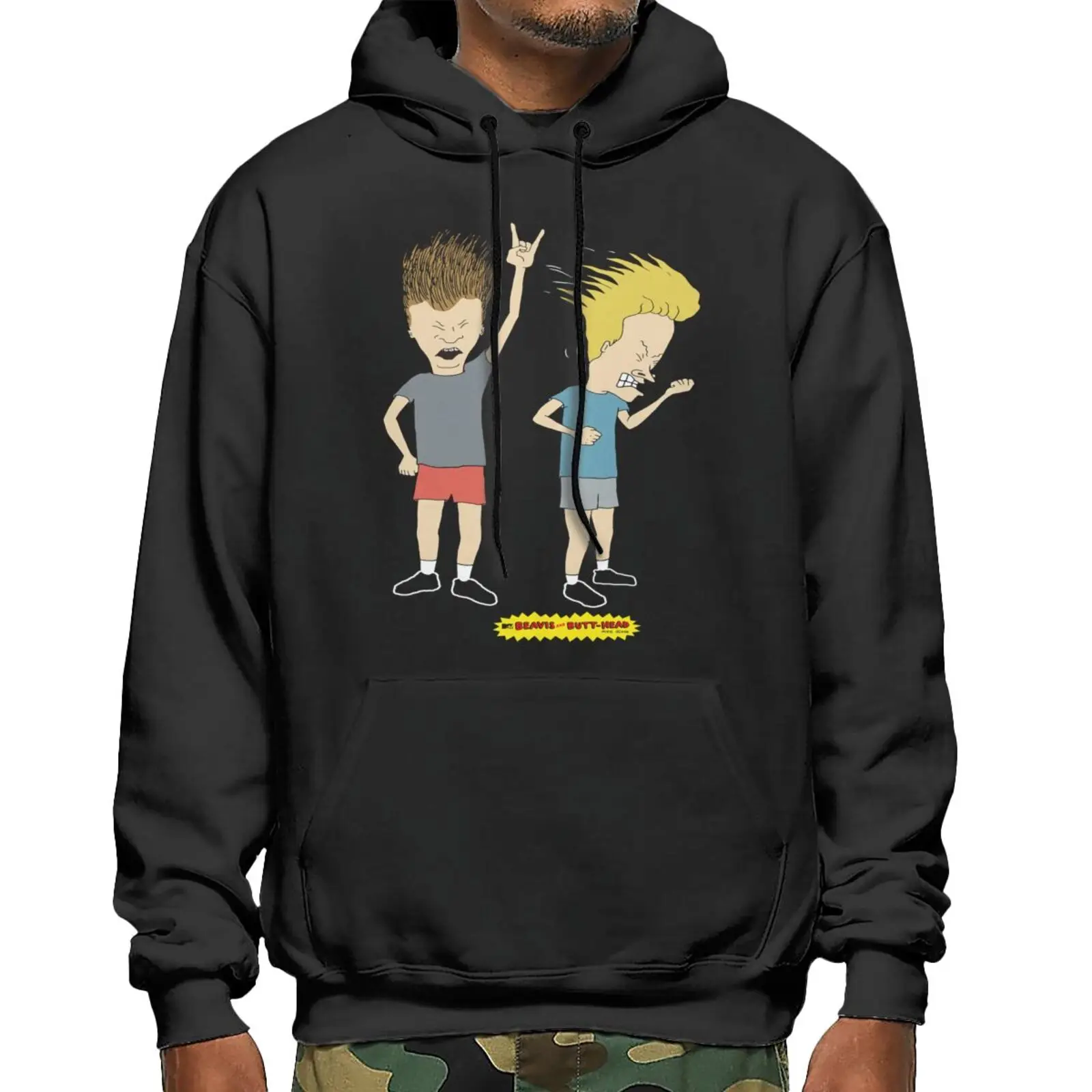 

Лицензионная Толстовка Beavis на пуговицах с капюшоном на запястье, спортивный костюм, одежда в готическом стиле, свитшот, одежда для мужчин, т...