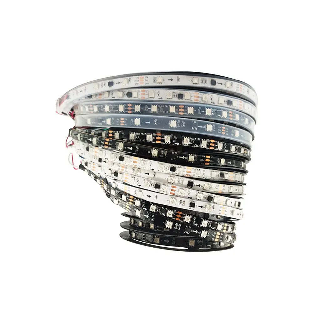 

DC12V WS2811 Addressable 5050 RGB Led Pixel Strip Light Full Colors Led Strip Ribbon Flexible Digital Led Tape 1 Ic Control 3