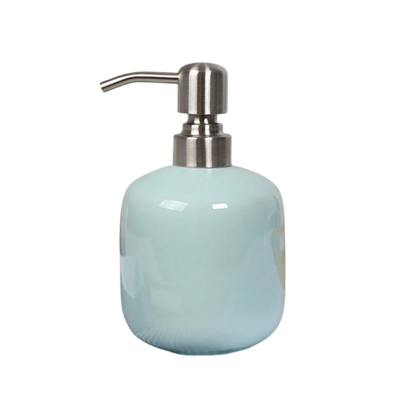 

Ceramic Soap Dispenser with Aluminum Alloy Pump 15 Oz Hand Soap Dispenser Refillable Bottle for Bathroom Hotel