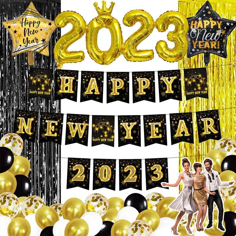 

New Years Eve Party Supplies 2023 Big Happy New Year Banner Happy New Year Decorations 2023 Backdrop For New Year Party Supplies