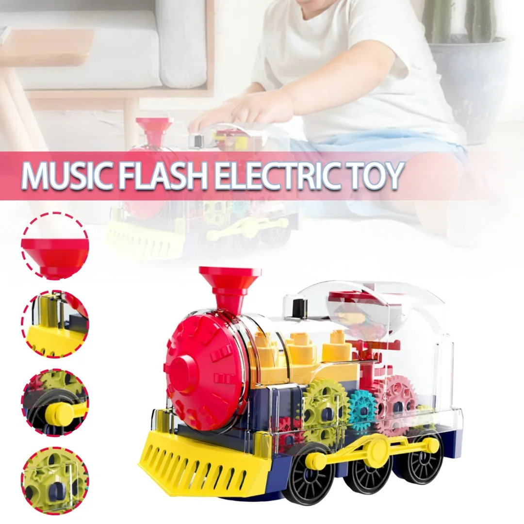 

Детская электрическая прозрачная игрушка-поезда с музыкальным вращасветильник, универсальное колесо, детские музыкальные игрушки, подарок