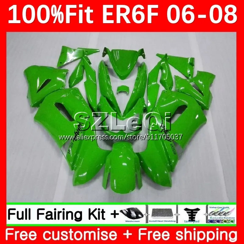 

Инжекционный корпус для KAWASAKI NINJA 650R ER-6F 650 R ER 6F 6 F ER6F 06 07 08 ER6 F 2006 2007 2008 OEM обтекатель 94LQ.0 глянцевый зеленый