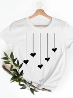 t clothes print t shirts short sleeve ladies summer casual love watercolor new style clothing women fashion female graphic tee