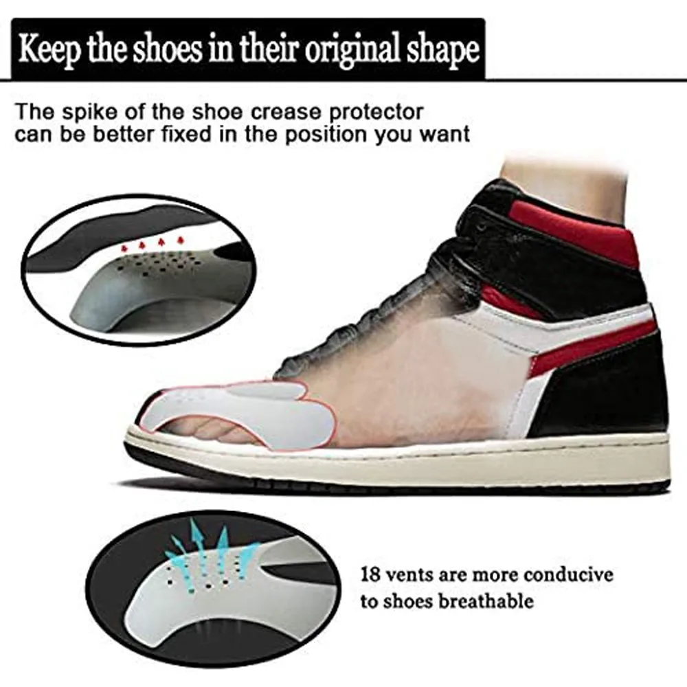 4Pcs Crease Protector for Sports Shoe Care Toe Caps Anti-wrinkle Support Stretcher Expander Sneakers Protector Shoes Accessories