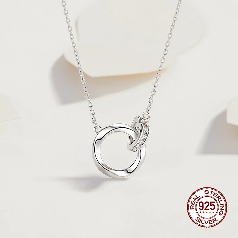 

Mobius Ring Love Necklace S925 Silver Zircon Jewelry For Women 2023 Luxury Romantic Design Wedding Accessories Valentine Gifts