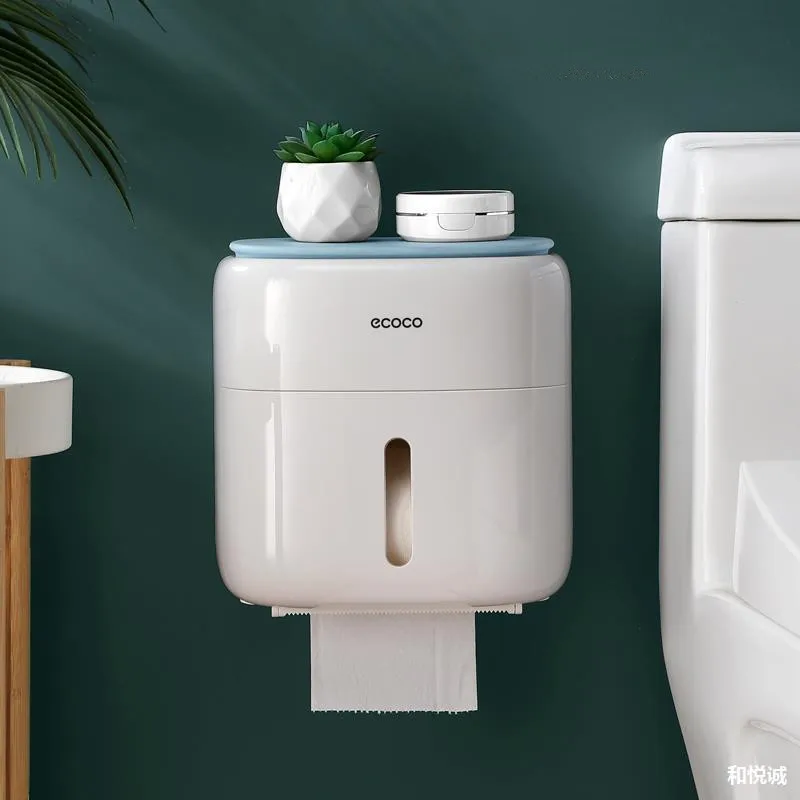 

1PC Single-layer Double-layer Toilet Storage Simple Wall-mounted Transparent Waterproof Paper Roll PaperToilet Rack Tissue Box