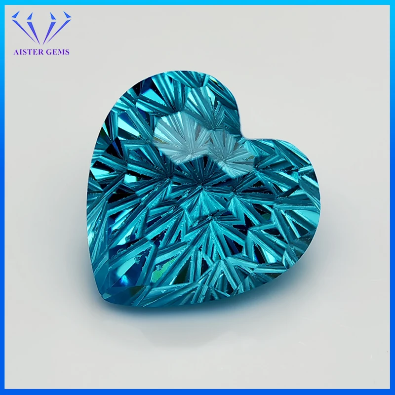 Новые аквамариновые 6x6 мм сердце пиротехническая огранка драгоценные камни с