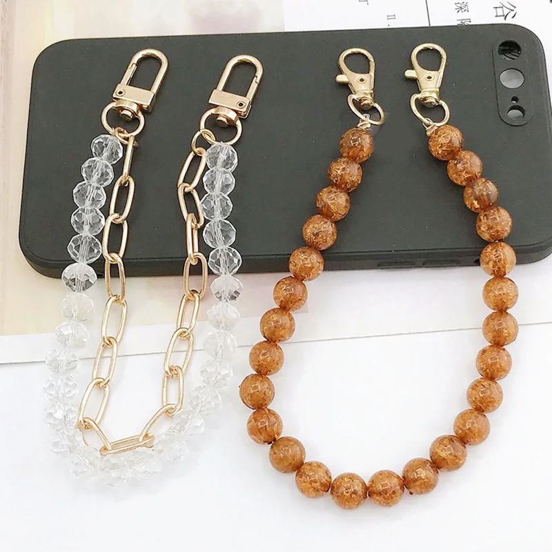 

1PC Purse Chain Mobile Phone Belt Crystal Beads Chain Hand Chain Bag Strap Mobile Phone Shell Jewelry Anti-fall Pendant DIY
