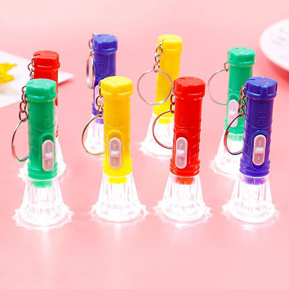 

40pcs Plastic Mini Flashlight Keychains Portable Keyring Torch Toys for Party Kids (Random Color)