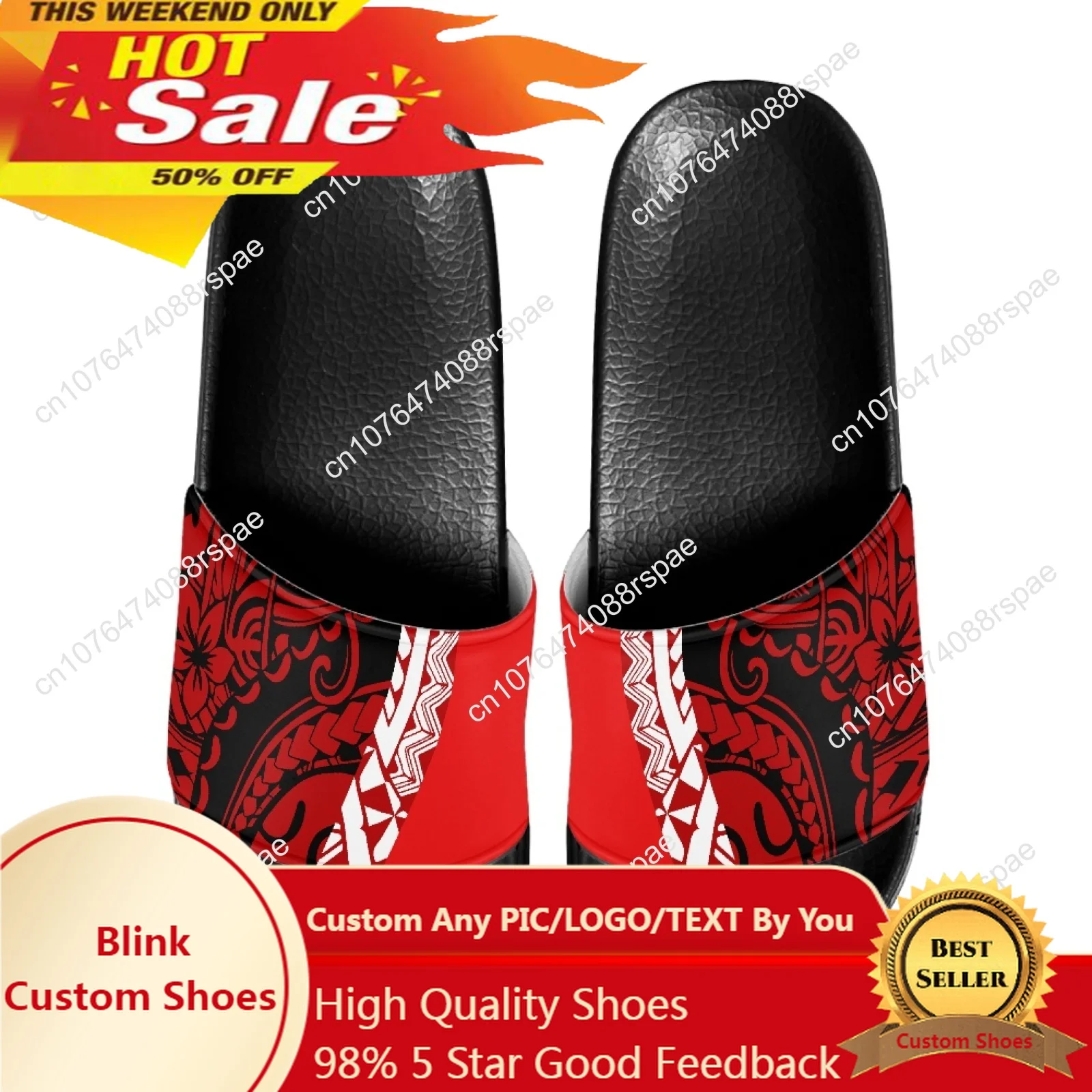 

Polynesian Tribal Hawaiian Totem Tattoo Hawaii Prints Soft Home Slippers Couple Indoor Skid Proof Bathroom Sandals Hotel Flat
