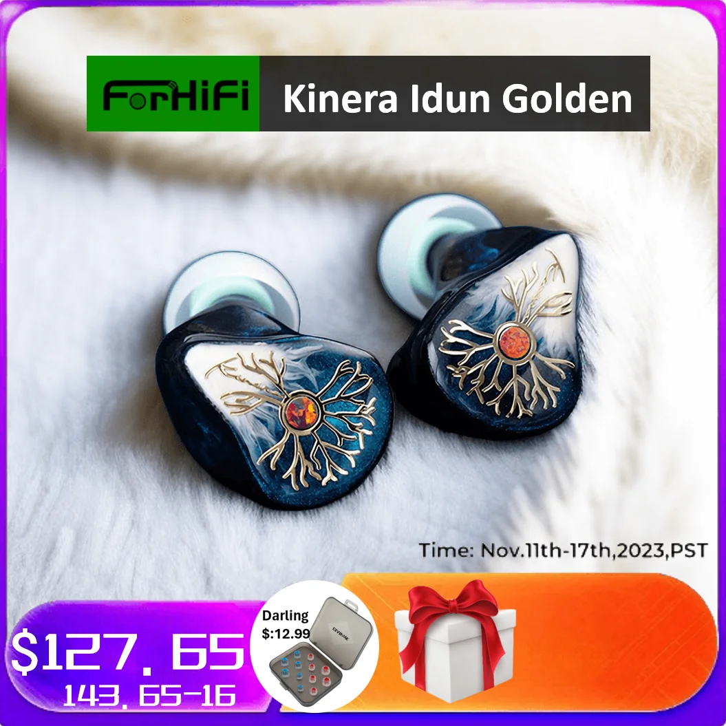 

Kinera Idun Golden Earphones 2BA+1DD Hand Painted In Ear Headphone BA Modular Stage DJ Monitor Earbuds Cable Music Sport Headset