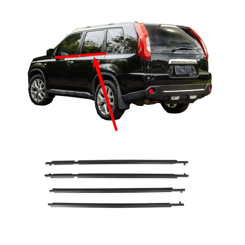 4 шт. резиновое уплотнение наружных окон для Nissan X-Trail T31 2008-2013 80821-1DA0A, защитное стекло, уплотнители для оконного стекла