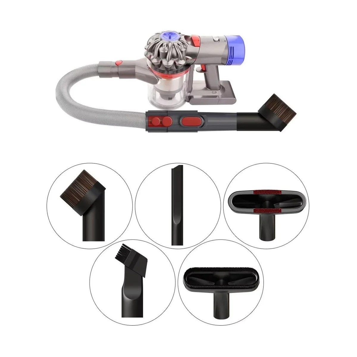 Комплект аксессуаров для пылесоса Dyson V15 V12 V11 V10 V7 V8 с гибким удлинительным шлангом