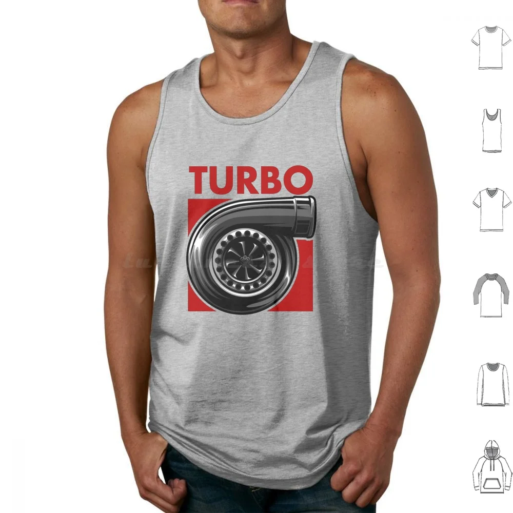 

Turbocharger Label Tank Tops Print Cotton Turbo Turbocharger Turbine Forced Induction Boost Boost Gauge Turbo Flutter