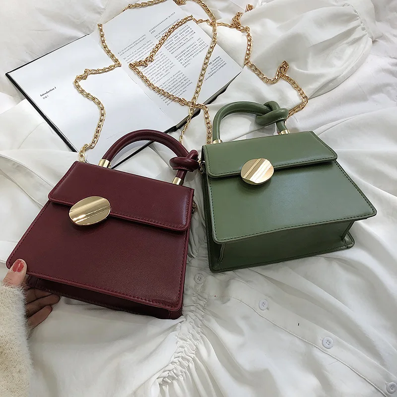 Women's Bag 2019 New Vintage Fashion Handbag Designer Small Bag One Shoulder Crossbody Chain Small Square Bag