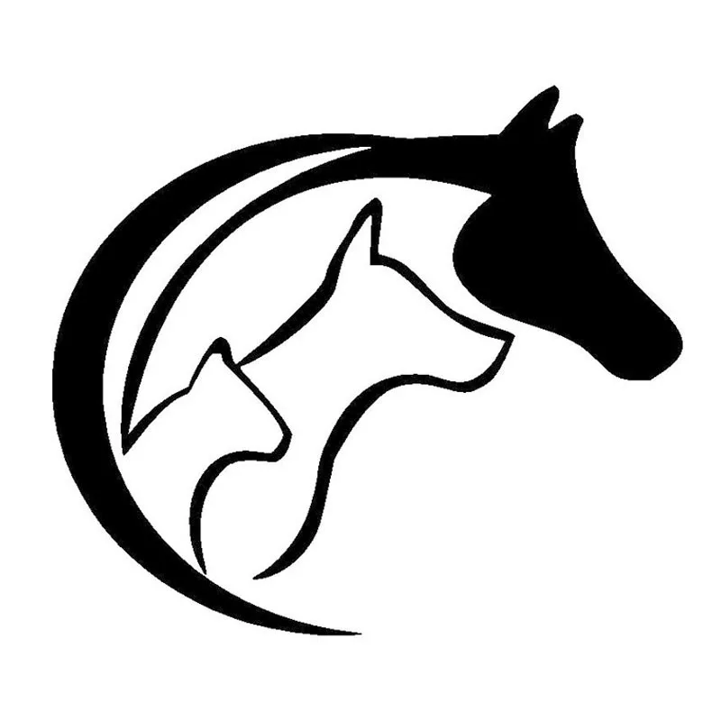 

12.7*11CM Animal Lovers Love Car Window Decorative Decals Car Styling Animal Combination Cover Scratch Stickers