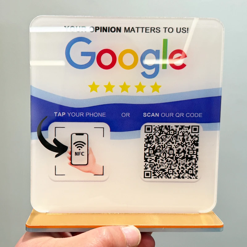 Логотип Google индивидуальный сканер QR-кода деловая пластина с золотым кронштейном