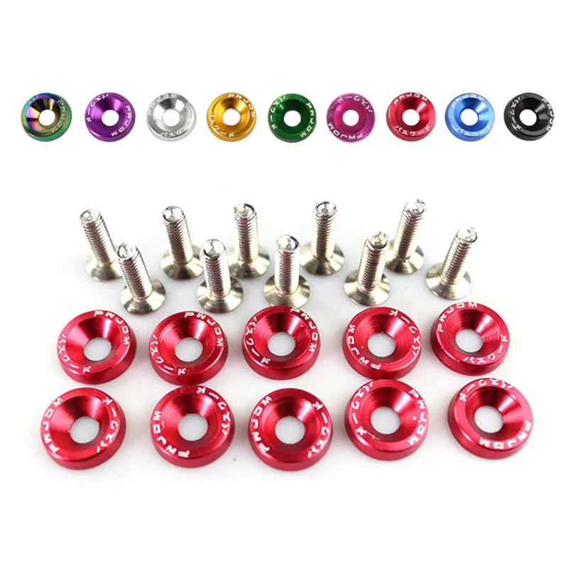 

20 шт. универсальная наклейка для модификации автомобильного стайлинга JDM M6, шайба с паролем, болты для номерного знака, автомобильная наклей...