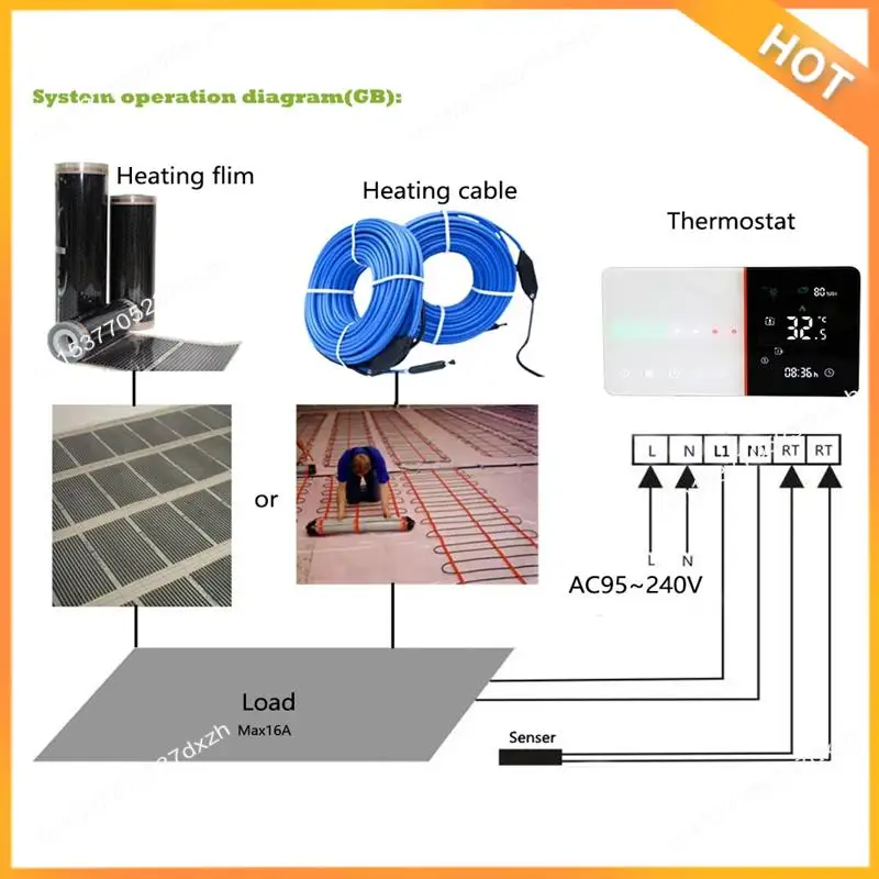 Фото A43M умный Wi-Fi термостат для воды/нагрева пола, электрический/газовый котел, работает для Alexa Google Home №5