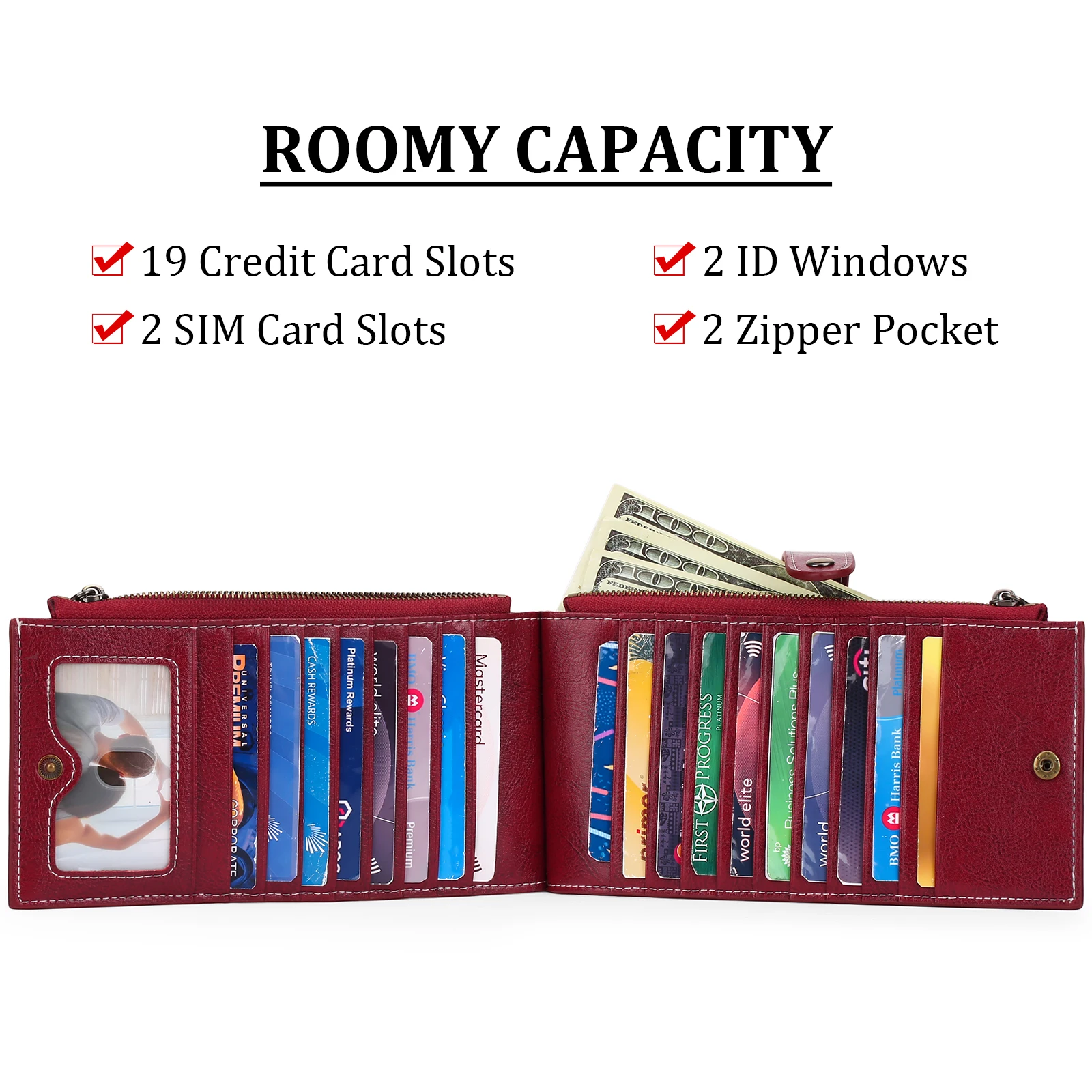 SENDEFN Fashion Men Long Wallet Women Long Purse Male Slim Money Bag Female Credit Card Holder Thin Two Fold Clutch For Ladies