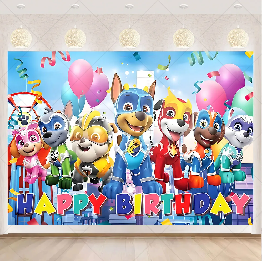 

Мультфильм аниме «Щенячий патруль» для детей, украшение для вечеринки в честь Дня Рождения, фон, воздушный шар, газон, щенок, собака, постер, принадлежности для детского душа